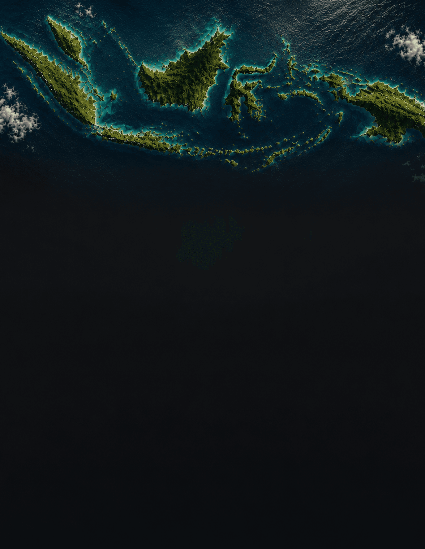 Aerial map of the Indonesian archipelago